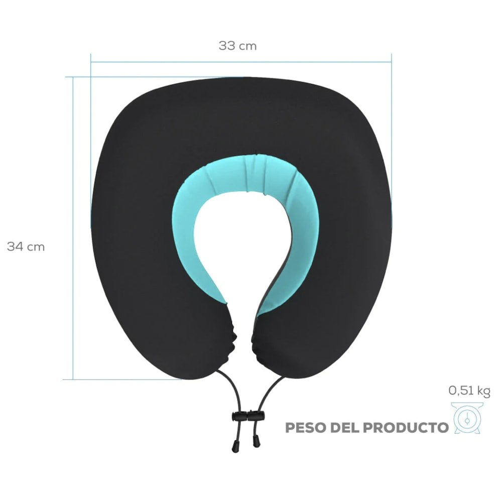 Almofada de Pescoço para Viagem com Gel Theramart TM112 - FisioStore