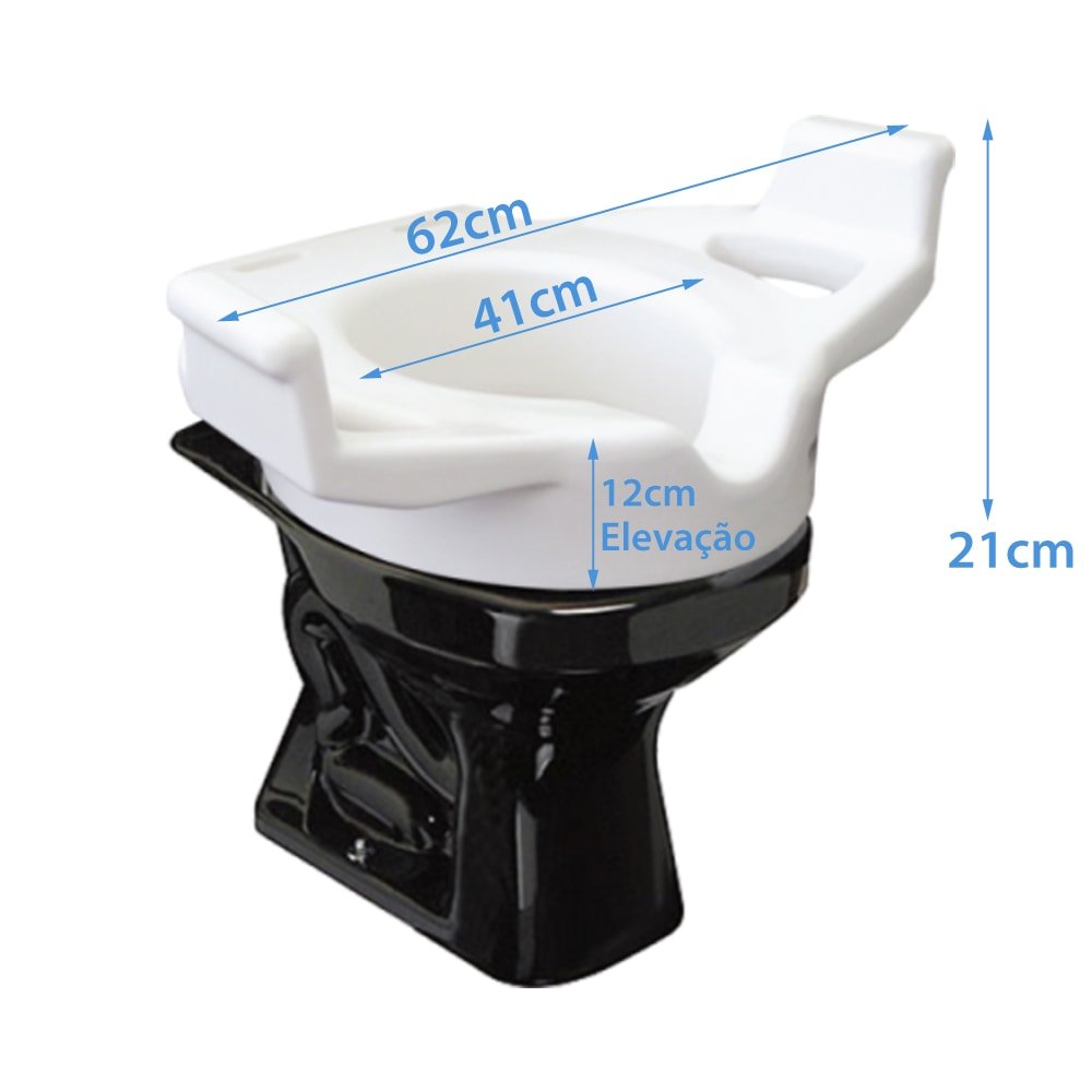 Assento Sanitário Elevado com Alças Fixas SIT III Carci - FisioStore