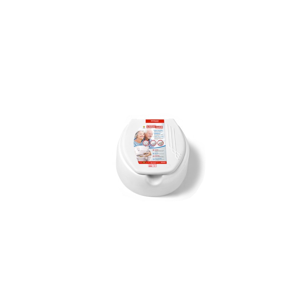 Assento Sanitário Elevado Mebuki 13,5 cm Oval com Tampa - FisioStore