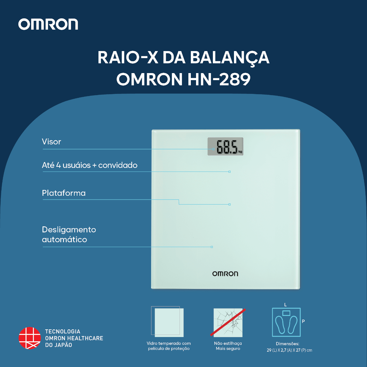 Balança Digital Omron HN-289 - FisioStore