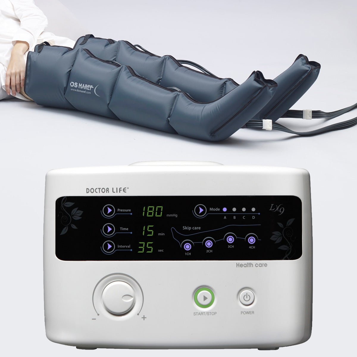 Compressor Pneumático LX9 Doctor Life para Linfedema com 2 Botas - FisioStore