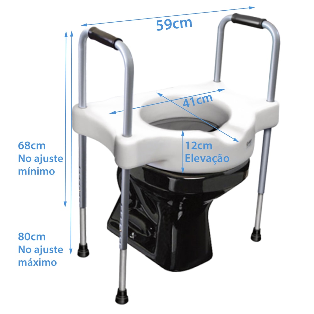 Assento Sanitário Elevado com Alças Reguláveis SIT V Carci