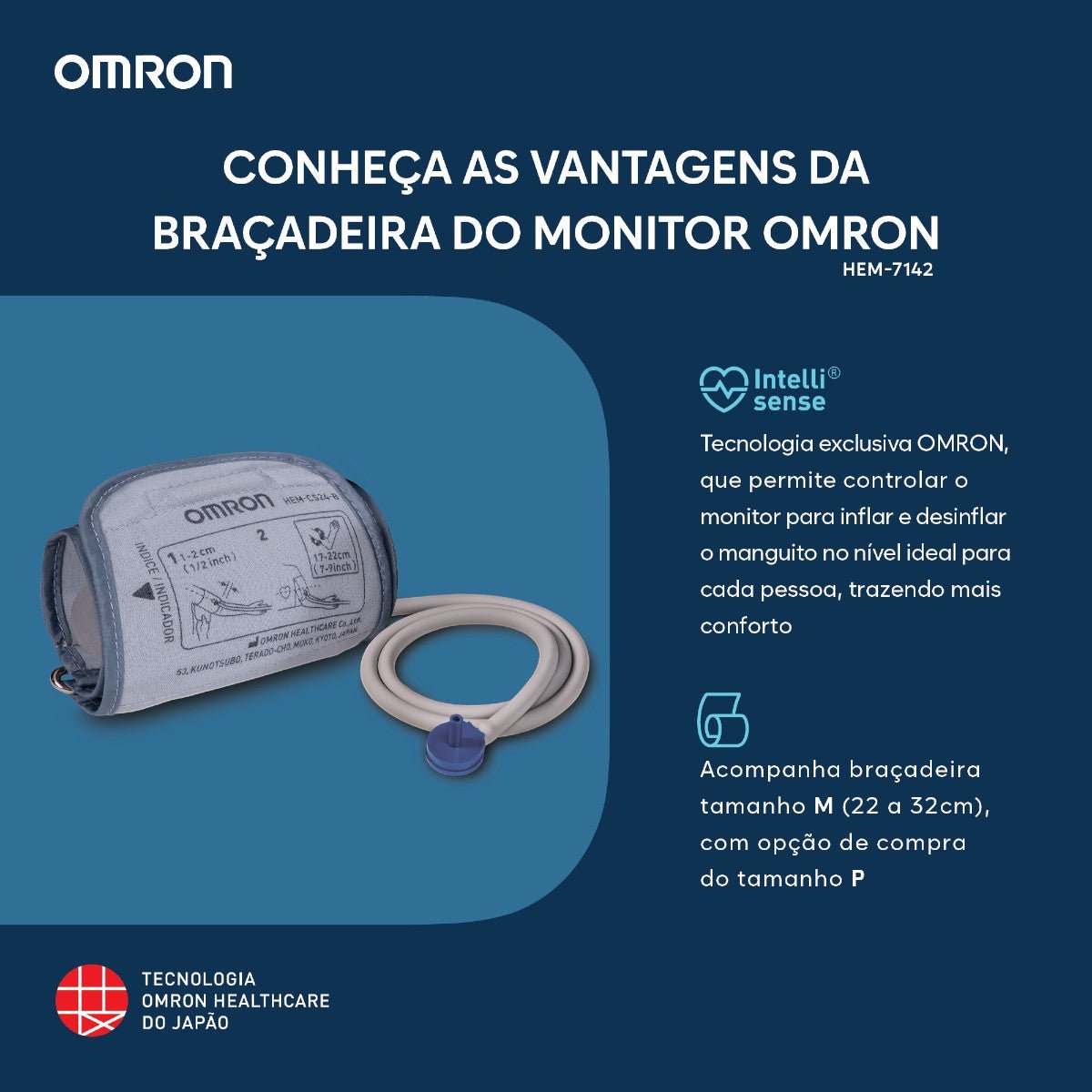 Monitor de Pressão Arterial de Braço Omron HEM-7142 - FisioStore