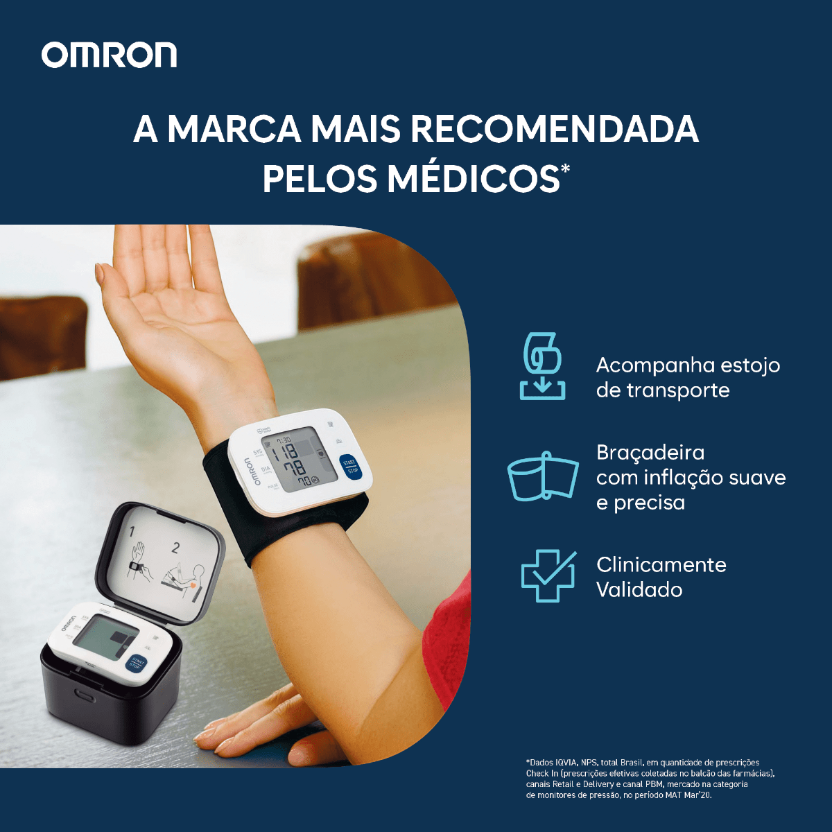 Monitor de Pressão Arterial de Pulso Omron HEM-6181 - FisioStore
