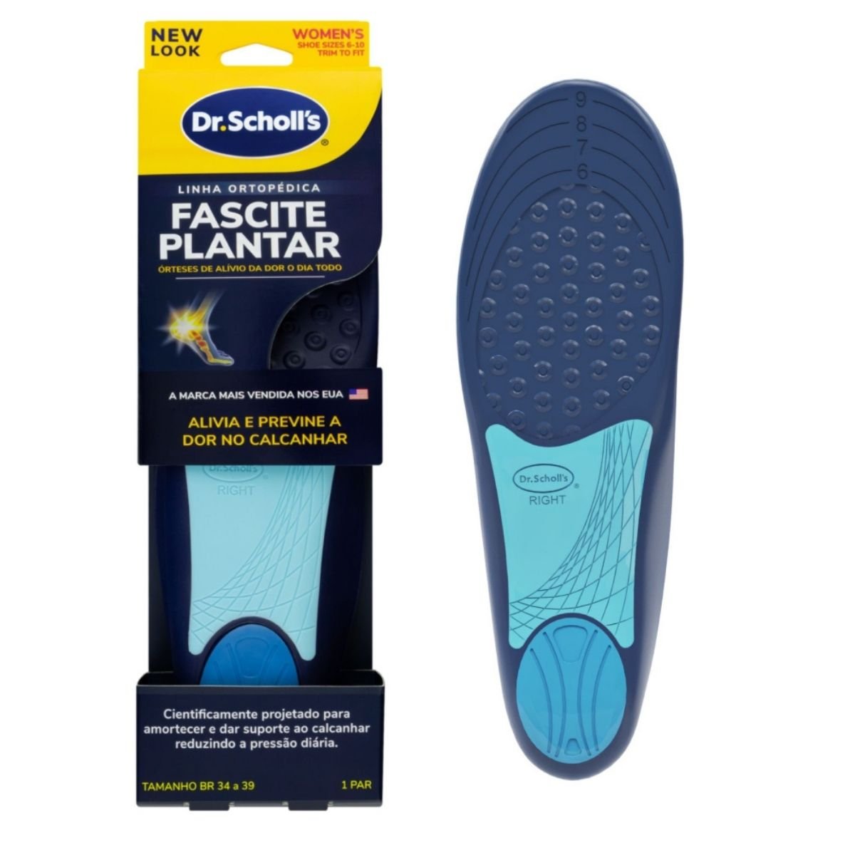 Palmilha para Fascite Plantar Dr Scholl's 01 Par - FisioStore