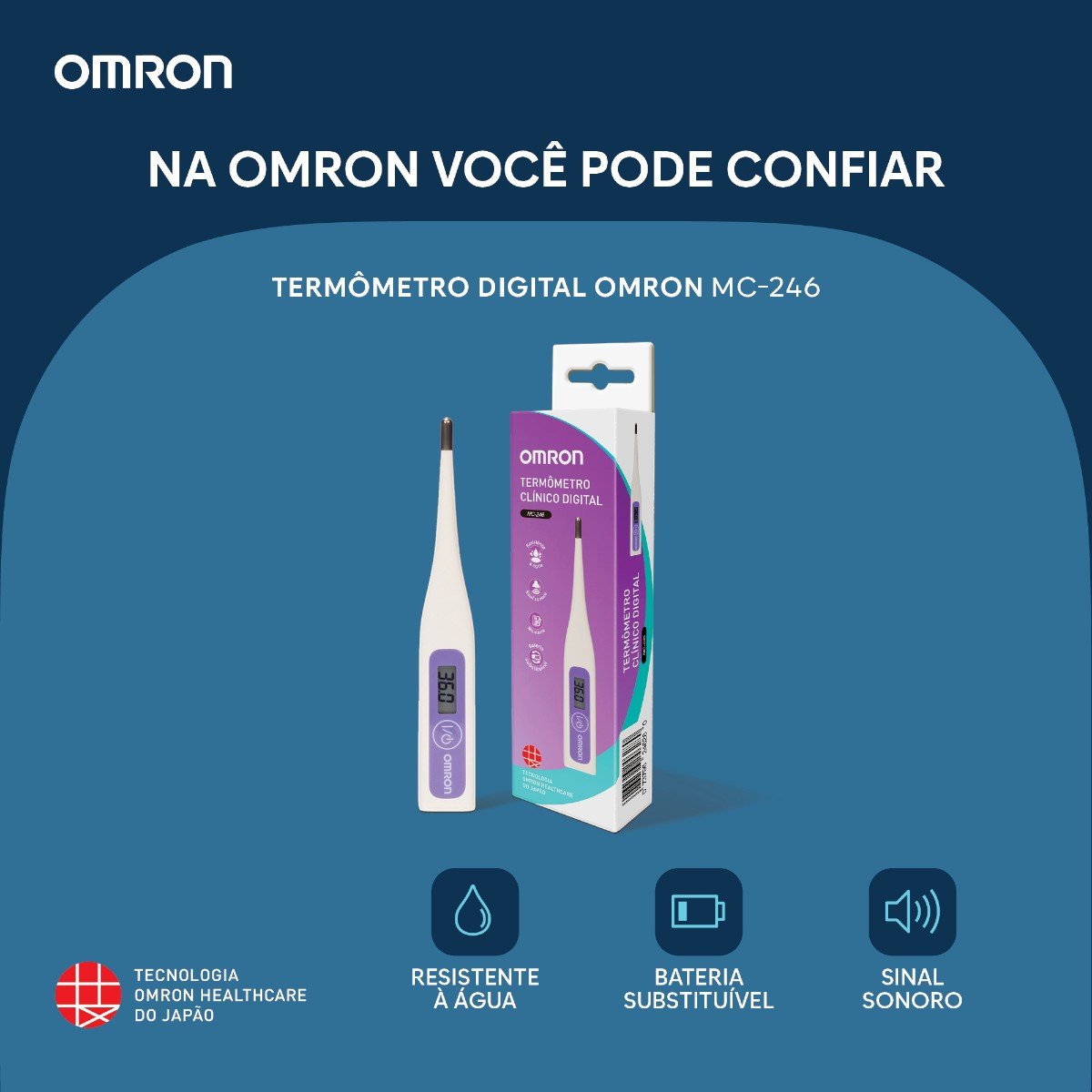 Termômetro Digital Violeta Omron MC-246-BRV - FisioStore